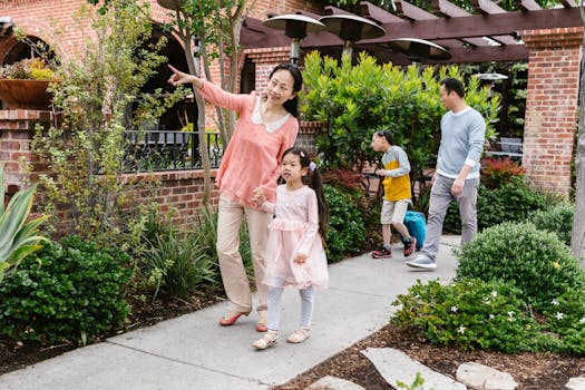 children learning about wildlife in an urban garden