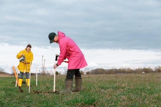 a volunteer planting native species