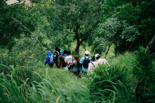 group of friends hiking