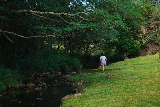 person hiking in nature