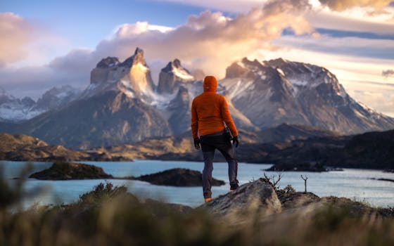 a person hiking on a scenic trail