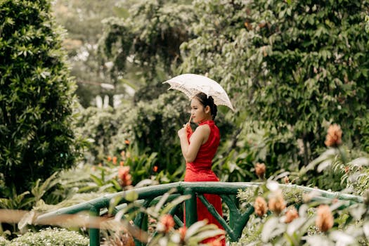 lush green park with blooming flowers