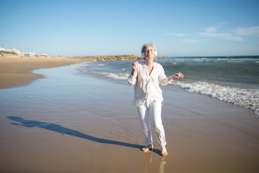 happy person enjoying nature