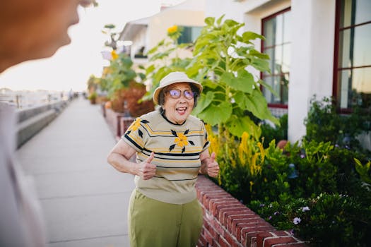 elderly people enjoying a community garden