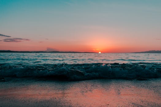 serene beach with gentle waves