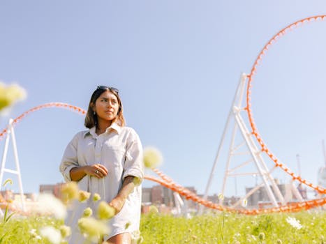 urban park with flowers