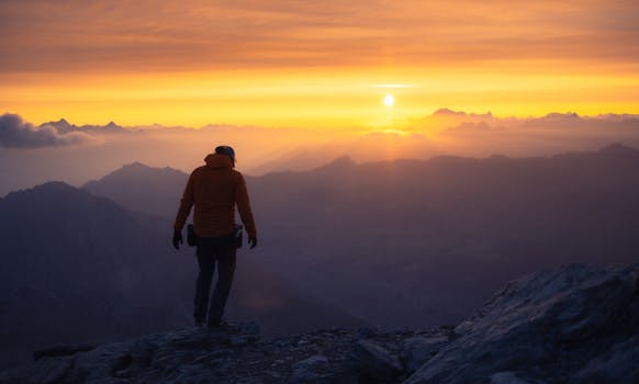 hiker enjoying a scenic view