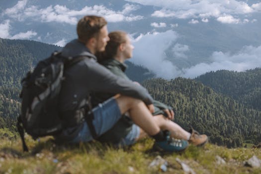 hikers enjoying a scenic view