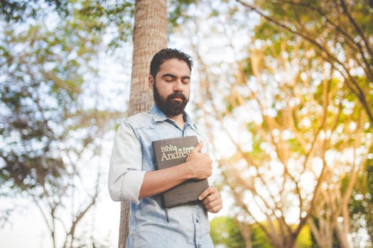 person practicing forest bathing in a tranquil setting