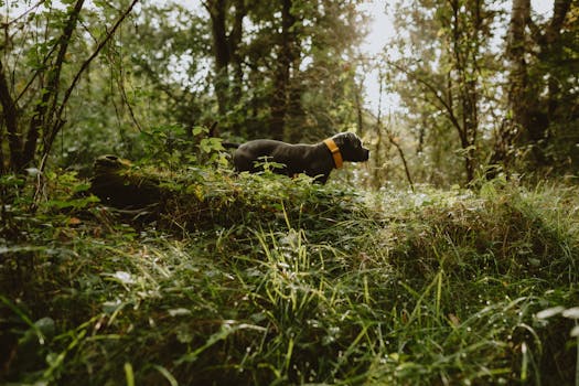 relaxing forest scene with sunlight